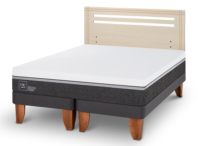 JUEGO DE DORMITORIO CIC CAMA EUROPEA ORTOPEDIC ADVANCE BD 2 PLAZAS + RESPALDO MUNICH ALPINO - 2