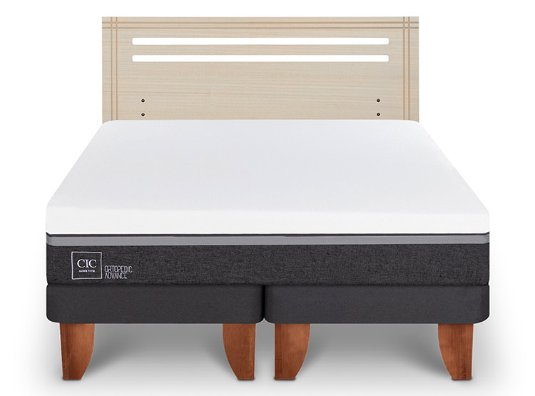 JUEGO DE DORMITORIO CIC CAMA EUROPEA ORTOPEDIC ADVANCE BD 2 PLAZAS + RESPALDO MUNICH ALPINO - 1
