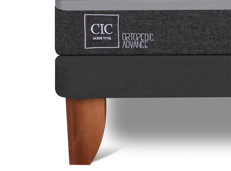 JUEGO DE DORMITORIO CIC CAMA EUROPEA ORTOPEDIC ADVANCE BD 2 PLAZAS + RESPALDO MUNICH MOSTAZA - 6