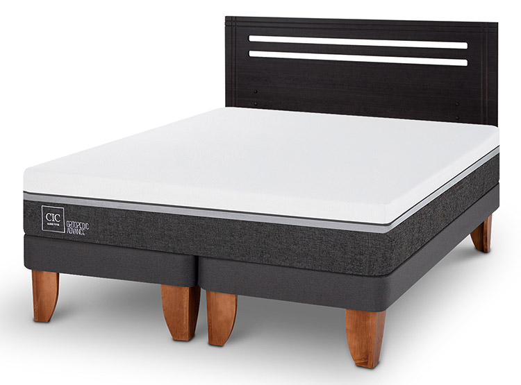 JUEGO DE DORMITORIO CIC CAMA EUROPEA ORTOPEDIC ADVANCE BD 2 PLAZAS + RESPALDO MUNICH NEGRO - 2