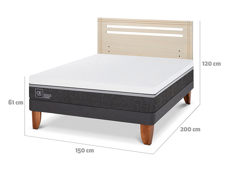 JUEGO DE DORMITORIO CIC CAMA EUROPEA ORTOPEDIC ADVANCE BN 2 PLAZAS + RESPALDO MUNICH ALPINO - 3