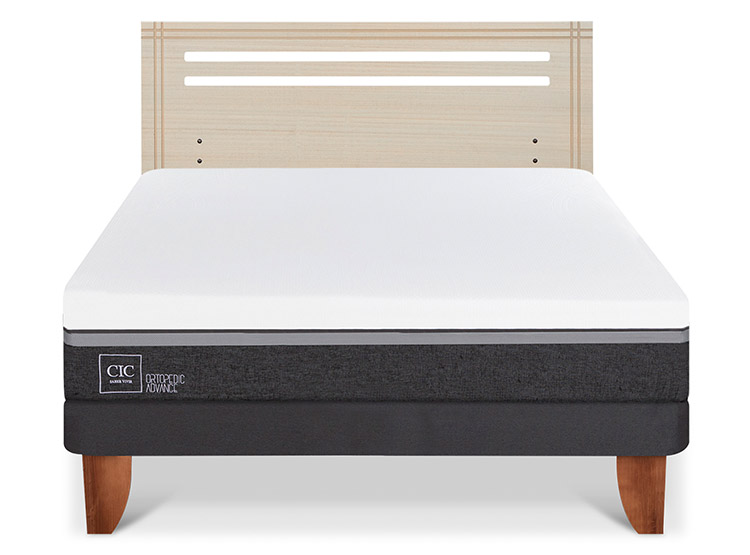 JUEGO DE DORMITORIO CIC CAMA EUROPEA ORTOPEDIC ADVANCE BN 2 PLAZAS + RESPALDO MUNICH ALPINO - 1