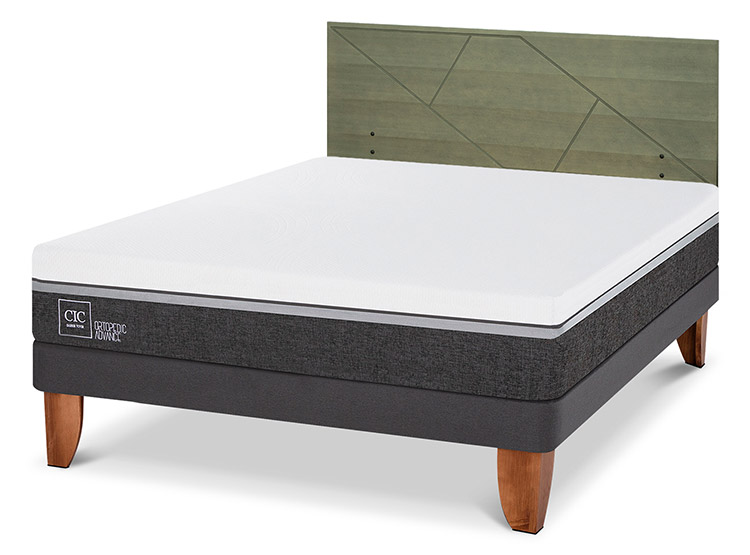 JUEGO DE DORMITORIO CIC CAMA EUROPEA ORTOPEDIC ADVANCE BN 2 PLAZAS + RESPALDO VILLARRICA OLIVO - 2