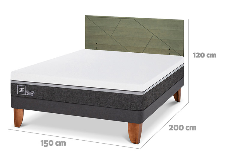 JUEGO DE DORMITORIO CIC CAMA EUROPEA ORTOPEDIC ADVANCE BN 2 PLAZAS + RESPALDO VILLARRICA OLIVO - 3