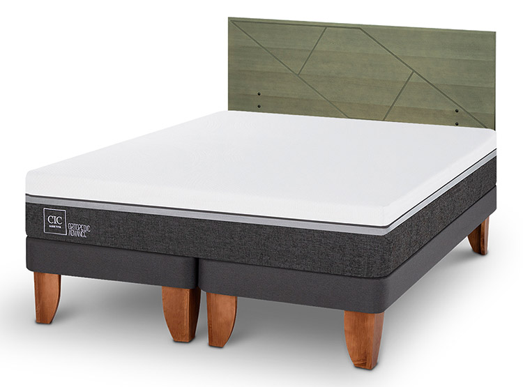 JUEGO DE DORMITORIO CIC CAMA EUROPEA ORTOPEDIC ADVANCE KING + RESPALDO VILLARRICA OLIVO - 2