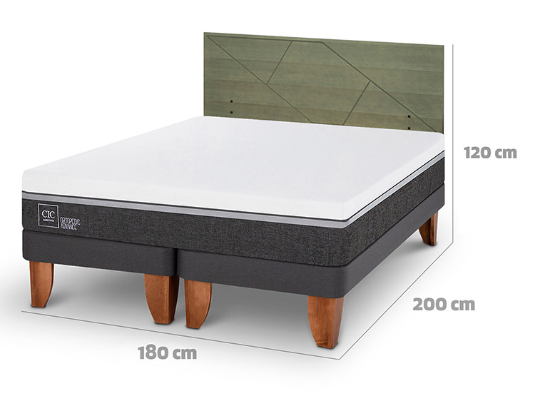 JUEGO DE DORMITORIO CIC CAMA EUROPEA ORTOPEDIC ADVANCE KING + RESPALDO VILLARRICA OLIVO - 3