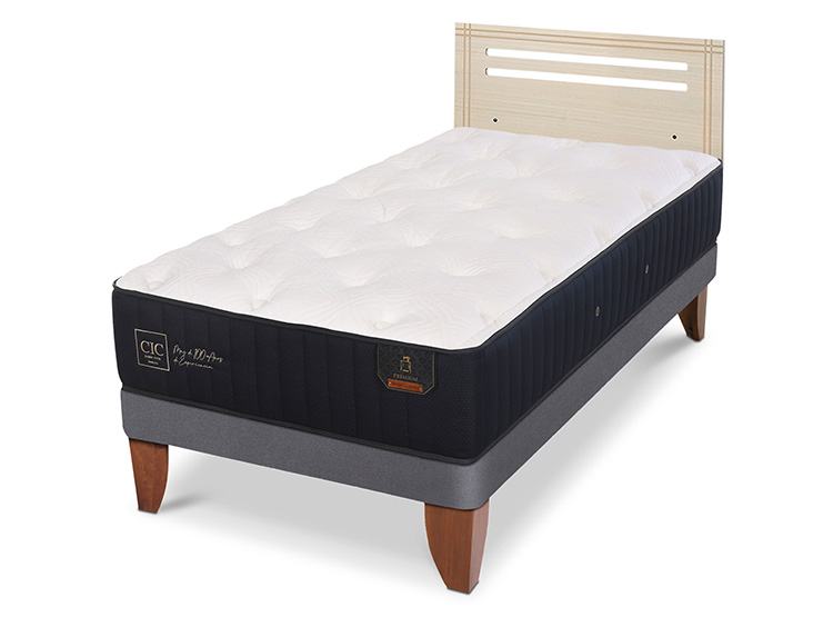 JUEGO DE DORMITORIO CIC CAMA EUROPEA PREMIUM 1.5 PLAZAS + RESPALDO MUNICH ALPINO - 2