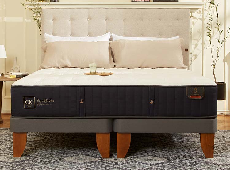 JUEGO DE DORMITORIO CIC CAMA EUROPEA PREMIUM 1.5 PLAZAS + RESPALDO MUNICH ALPINO - 10