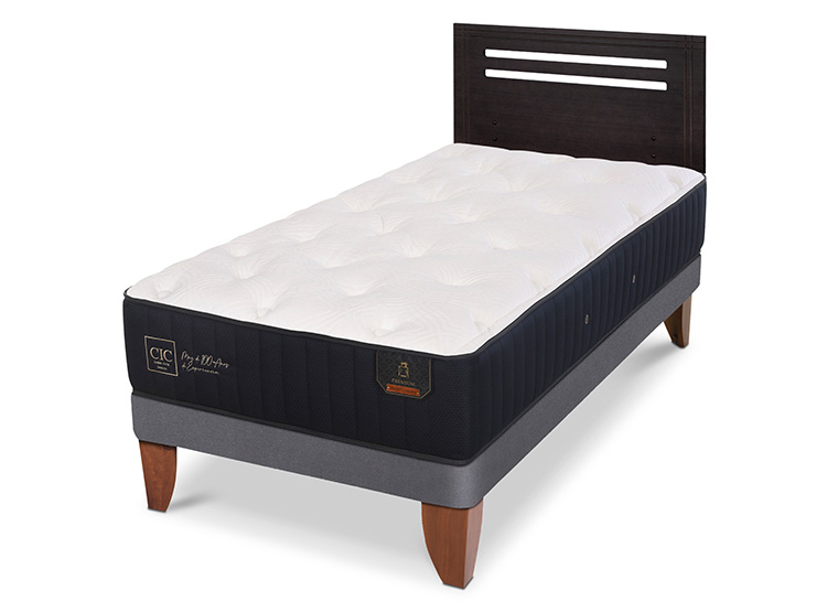 JUEGO DE DORMITORIO CIC CAMA EUROPEA PREMIUM 1.5 PLAZAS + RESPALDO MUNICH NEGRO - 2