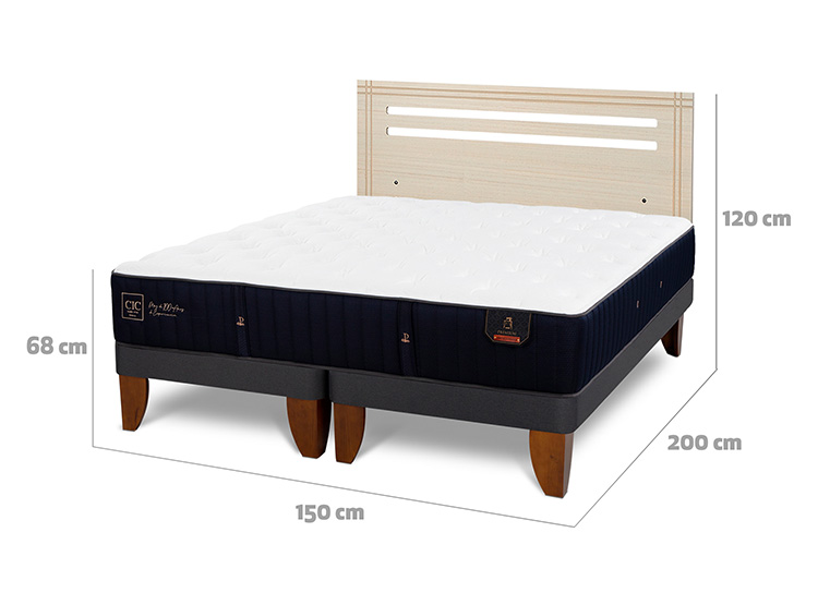 JUEGO DE DORMITORIO CIC CAMA EUROPEA PREMIUM BD 2 PLAZAS + RESPALDO MUNICH ALPINO - 3