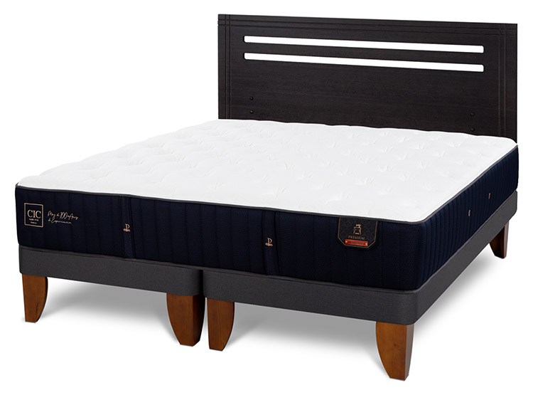 JUEGO DE DORMITORIO CIC CAMA EUROPEA PREMIUM BD 2 PLAZAS + RESPALDO MUNICH NEGRO - 2