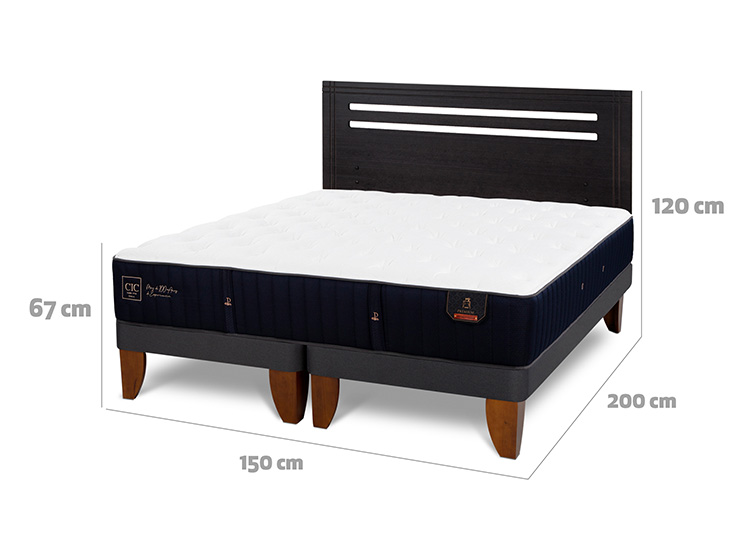 JUEGO DE DORMITORIO CIC CAMA EUROPEA PREMIUM BD 2 PLAZAS + RESPALDO MUNICH NEGRO - 3