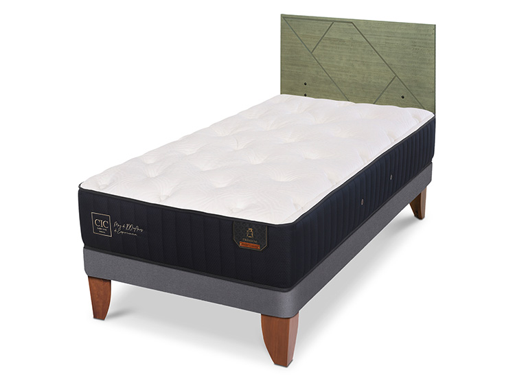 JUEGO DE DORMITORIO CIC CAMA EUROPEA PREMIUM 1.5 PLAZAS + RESPALDO VILLARRICA OLIVO - 2