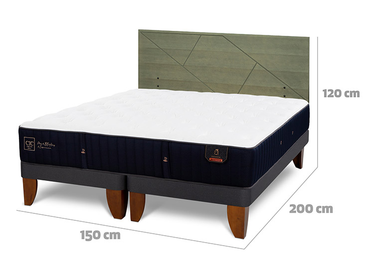 JUEGO DE DORMITORIO CIC CAMA EUROPEA PREMIUM BD 2 PLAZAS + RESPALDO VILLARRICO OLIVO - 3