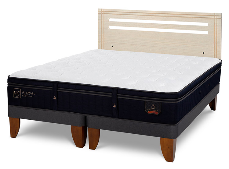 JUEGO DE DORMITORIO CIC CAMA EUROPEA SUPER PREMIUM BD 2 PLAZAS + RESPALDO MUNICH ALPINO - 2