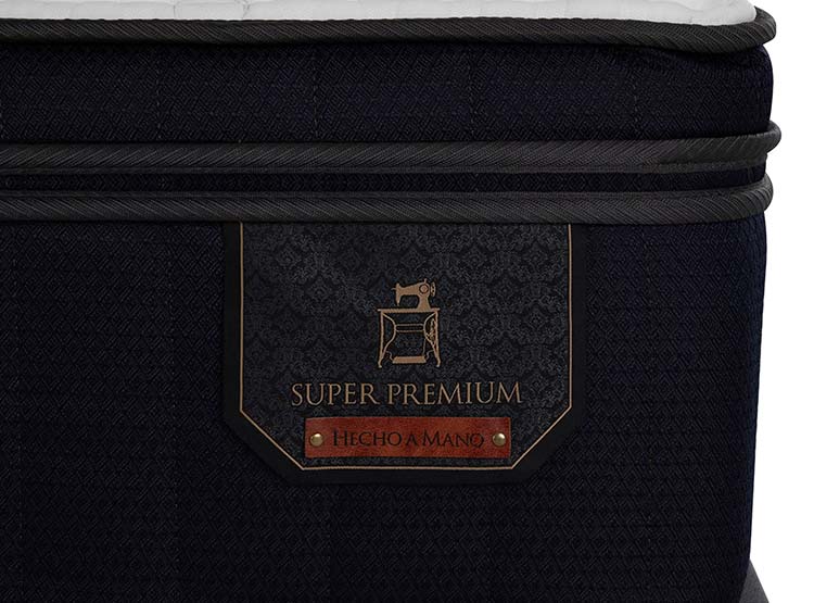 JUEGO DE DORMITORIO CIC CAMA EUROPEA SUPER PREMIUM BD 2 PLAZAS + RESPALDO MUNICH NEGRO - 6