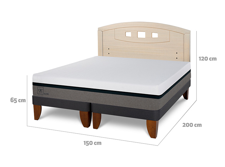 JUEGO DE DORMITORIO CIC CAMA EUROPEA BALANCE BD 2 PLAZAS + RESPALDO GALES ALPINO - 3