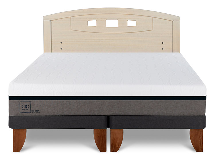 JUEGO DE DORMITORIO CIC CAMA EUROPEA BALANCE BD 2 PLAZAS + RESPALDO GALES ALPINO - 1