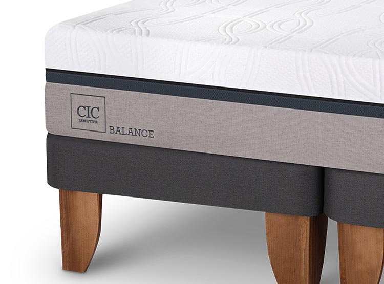 JUEGO DE DORMITORIO CIC CAMA EUROPEA BALANCE BD 2 PLAZAS + RESPALDO GALES MOSTAZA - 5
