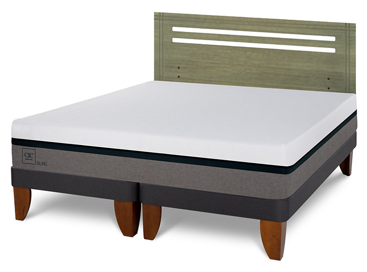 JUEGO DE DORMITORIO CIC CAMA EUROPEA BALANCE BD 2 PLAZAS + RESPALDO MUNICH OLIVO - 2