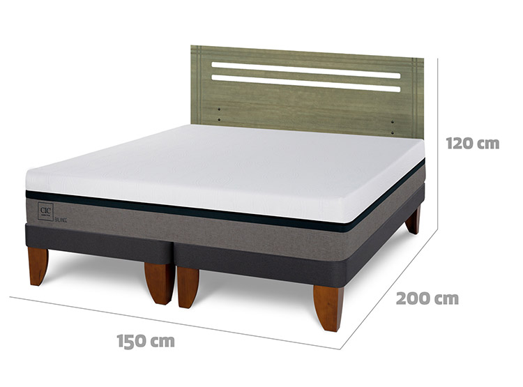 JUEGO DE DORMITORIO CIC CAMA EUROPEA BALANCE BD 2 PLAZAS + RESPALDO MUNICH OLIVO - 3