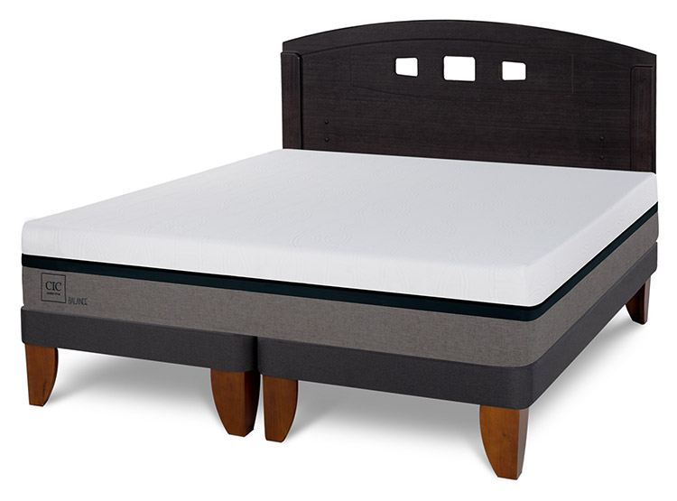 JUEGO DE DORMITORIO CIC CAMA EUROPEA BALANCE BD 2 PLAZAS + RESPALDO GALES NEGRO - 2
