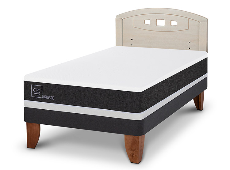 JUEGO DE DORMITORIO CIC CAMA EUROPEA ORTOPEDIC 1.5 PLAZAS + RESPALDO GALES ALPINO - 2