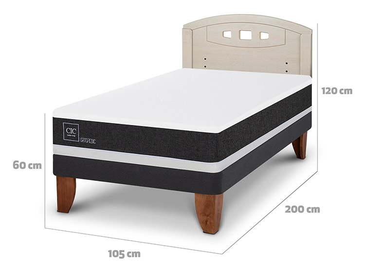 JUEGO DE DORMITORIO CIC CAMA EUROPEA ORTOPEDIC 1.5 PLAZAS + RESPALDO GALES ALPINO - 3