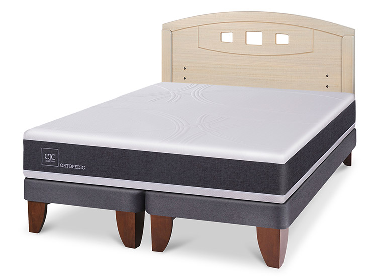 JUEGO DE DORMITORIO CIC CAMA EUROPEA ORTOPEDIC BD 2 PLAZAS + RESPALDO GALES ALPINO - 2
