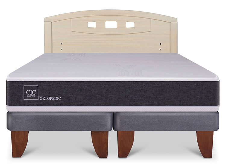 JUEGO DE DORMITORIO CIC CAMA EUROPEA ORTOPEDIC BD 2 PLAZAS + RESPALDO GALES ALPINO - 1