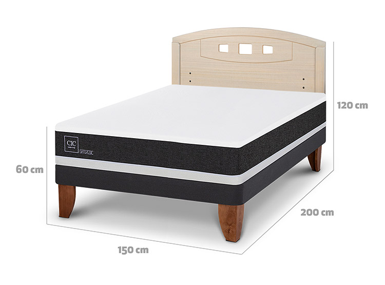 JUEGO DE DORMITORIO CIC CAMA EUROPEA ORTOPEDIC BN 2 PLAZAS + RESPALDO GALES ALPINO - 3