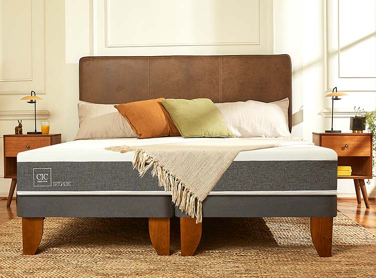 JUEGO DE DORMITORIO CIC CAMA EUROPEA ORTOPEDIC BN 2 PLAZAS + RESPALDO GALES ALPINO - 8