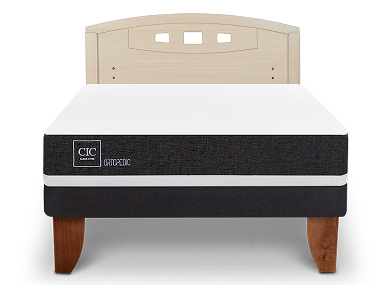 JUEGO DE DORMITORIO CIC CAMA EUROPEA ORTOPEDIC BN 2 PLAZAS + RESPALDO GALES ALPINO - 1