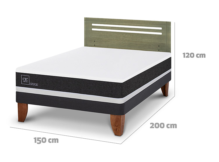 JUEGO DE DORMITORIO CIC CAMA EUROPEA ORTOPEDIC BN 2 PLAZAS + RESPALDO MUNICH OLIVO - 3