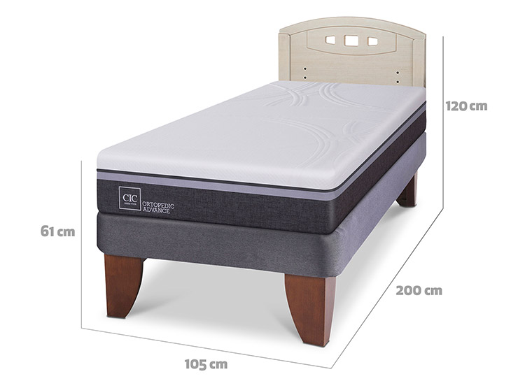 JUEGO DE DORMITORIO CIC CAMA EUROPEA ORTOPEDIC ADVANCE 1.5 PLAZAS + RESPALDO GALES ALPINO - 3