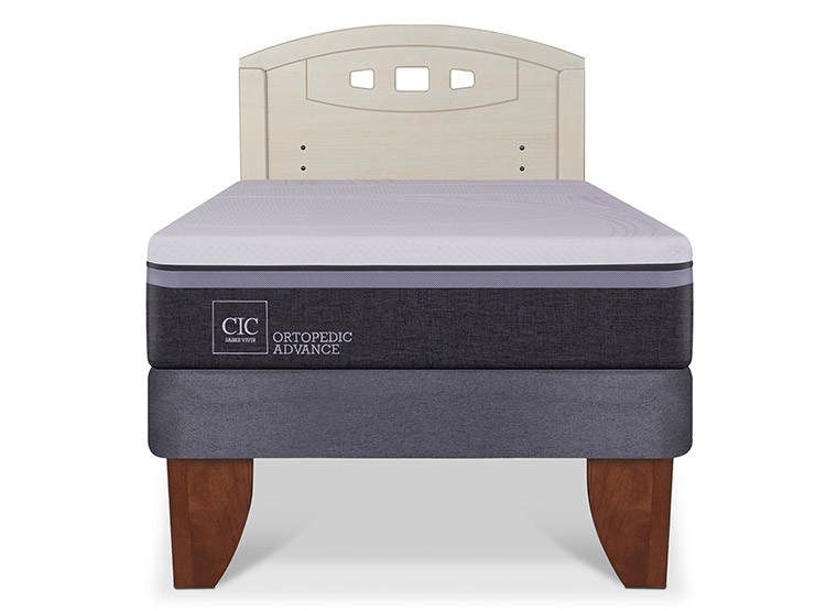 JUEGO DE DORMITORIO CIC CAMA EUROPEA ORTOPEDIC ADVANCE 1.5 PLAZAS + RESPALDO GALES ALPINO - 1