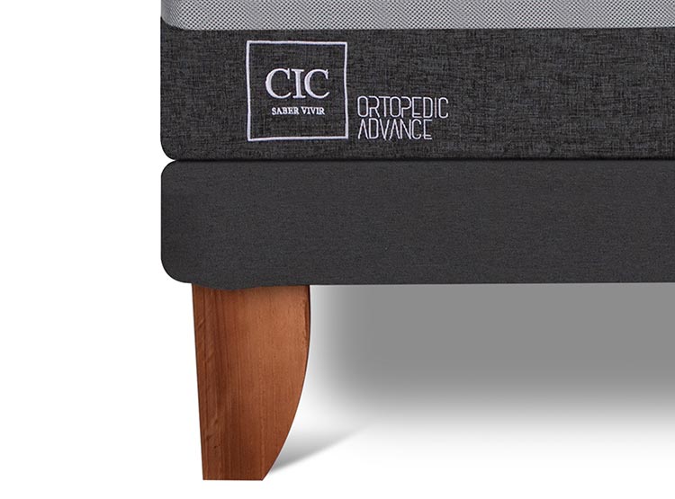 JUEGO DE DORMITORIO CIC CAMA EUROPEA ORTOPEDIC ADVANCE 1.5 PLAZAS + RESPALDO GALES MOSTAZA - 6