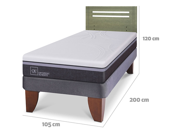 CAMA EUROPEA CIC ORTOPEDIC ADVANCE RESPALDO MUNICH OLIVO 1.5 PLAZAS - 3