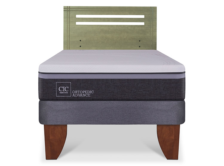 CAMA EUROPEA CIC ORTOPEDIC ADVANCE RESPALDO MUNICH OLIVO 1.5 PLAZAS - 1