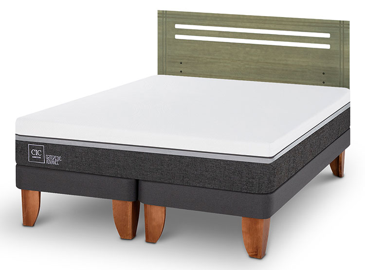 JUEGO DE DORMITORIO CIC CAMA EUROPEA ORTOPEDIC ADVANCE BD 2 PLAZAS + RESPALDO MUNICH OLIVO - 2