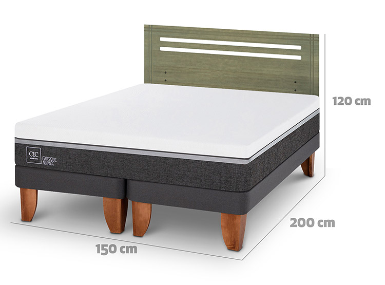 JUEGO DE DORMITORIO CIC CAMA EUROPEA ORTOPEDIC ADVANCE BD 2 PLAZAS + RESPALDO MUNICH OLIVO - 3