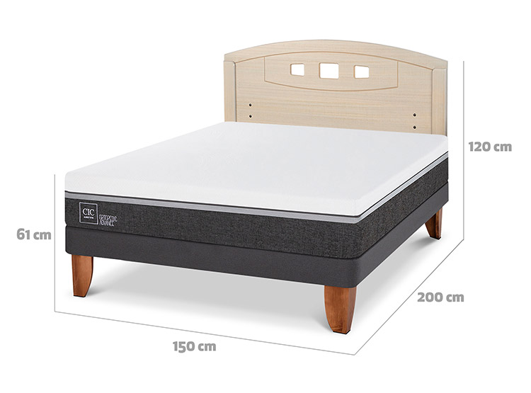 JUEGO DE DORMITORIO CIC CAMA EUROPEA ORTOPEDIC ADVANCE BN 2 PLAZAS + RESPALDO GALES ALPINO - 3