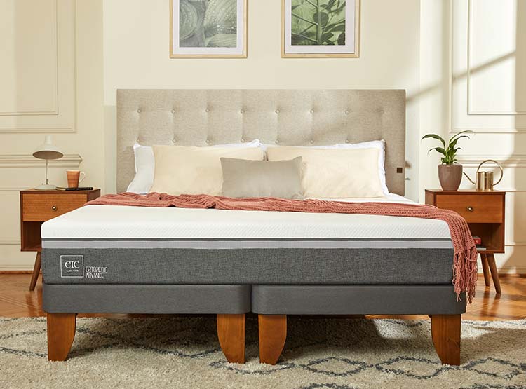 JUEGO DE DORMITORIO CIC CAMA EUROPEA ORTOPEDIC ADVANCE BN 2 PLAZAS + RESPALDO GALES ALPINO - 9