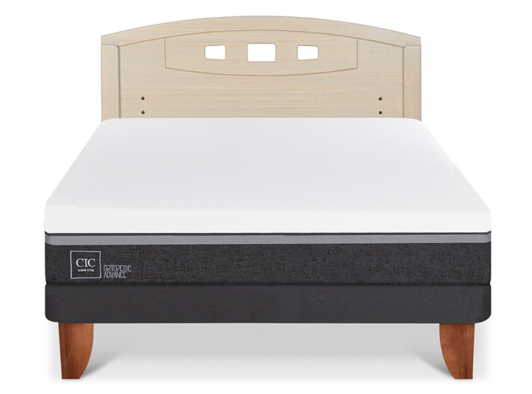 JUEGO DE DORMITORIO CIC CAMA EUROPEA ORTOPEDIC ADVANCE BN 2 PLAZAS + RESPALDO GALES ALPINO - 1