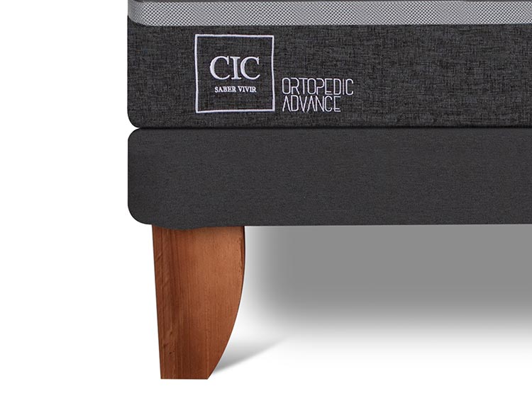 JUEGO DE DORMITORIO CIC CAMA EUROPEA ORTOPEDIC ADVANCE BN 2 PLAZAS + RESPALDO GALES MOSTAZA - 6