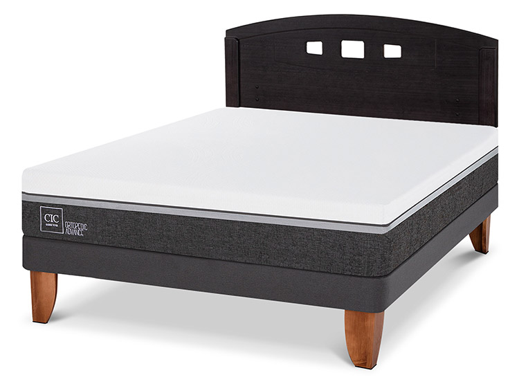 JUEGO DE DORMITORIO CIC CAMA EUROPEA ORTOPEDIC ADVANCE BN 2 PLAZAS + RESPALDO GALES NEGRO - 2