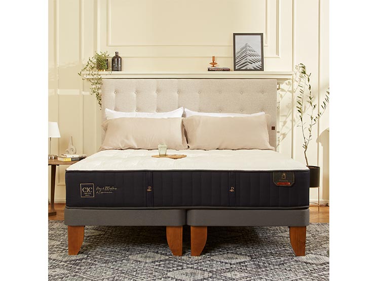 JUEGO DE DORMITORIO CIC CAMA EUROPEA PREMIUM 1.5 PLAZAS + RESPALDO GALES ALPINO - 10