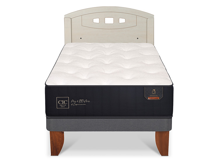 JUEGO DE DORMITORIO CIC CAMA EUROPEA PREMIUM 1.5 PLAZAS + RESPALDO GALES ALPINO - 1