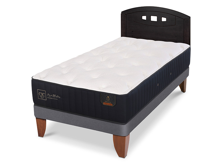 JUEGO DE DORMITORIO CIC CAMA EUROPEA PREMIUM 1.5 PLAZAS + RESPALDO GALES NEGRO - 2