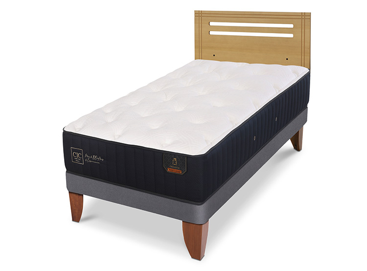 JUEGO DE DORMITORIO CIC CAMA EUROPEA PREMIUM 1.5 PLAZAS + RESPALDO MUNICH MOSTAZA - 2
